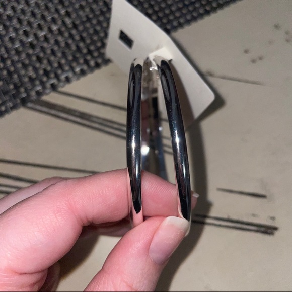 Silver Hoop Earrings - Picture 4 of 4